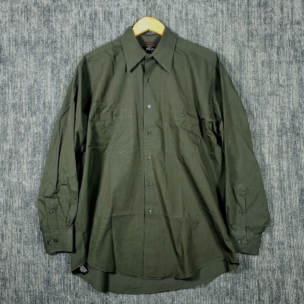 Fubu "The Collection" Sage Green Long Sleeve Button Up Casual Mens Large